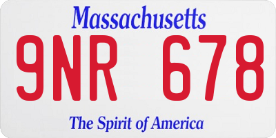 MA license plate 9NR678
