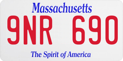 MA license plate 9NR690