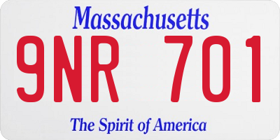MA license plate 9NR701