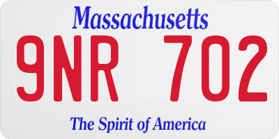 MA license plate 9NR702