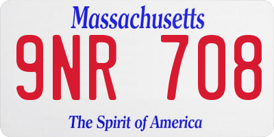 MA license plate 9NR708