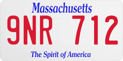 MA license plate 9NR712
