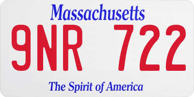 MA license plate 9NR722