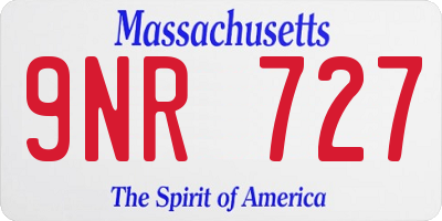MA license plate 9NR727