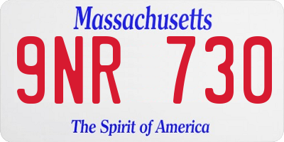 MA license plate 9NR730