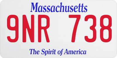 MA license plate 9NR738