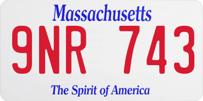 MA license plate 9NR743