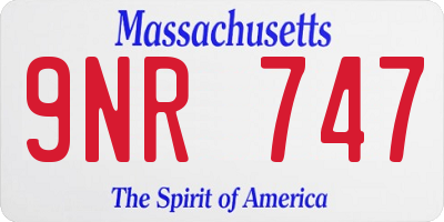 MA license plate 9NR747