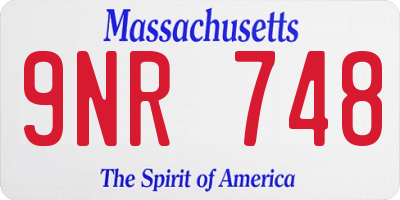 MA license plate 9NR748