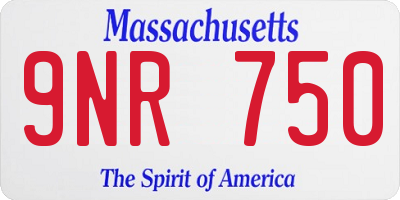 MA license plate 9NR750