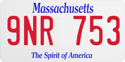 MA license plate 9NR753