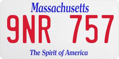 MA license plate 9NR757