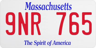 MA license plate 9NR765