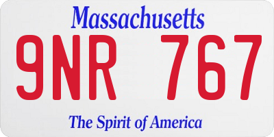 MA license plate 9NR767