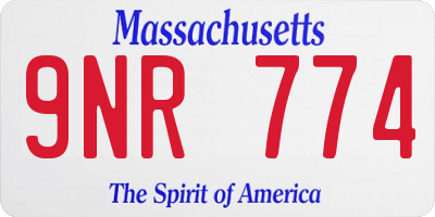 MA license plate 9NR774