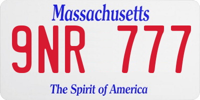 MA license plate 9NR777