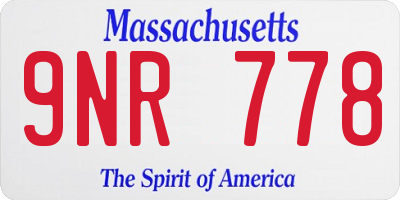 MA license plate 9NR778