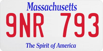 MA license plate 9NR793