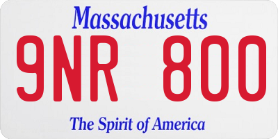 MA license plate 9NR800