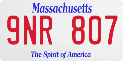 MA license plate 9NR807