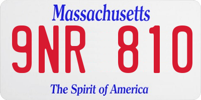 MA license plate 9NR810