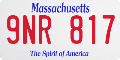 MA license plate 9NR817