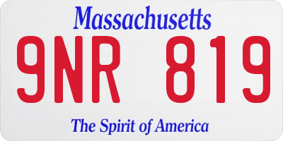 MA license plate 9NR819