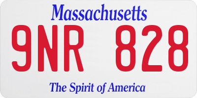 MA license plate 9NR828