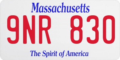 MA license plate 9NR830