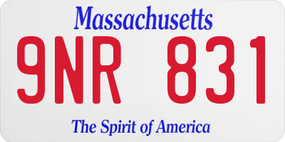 MA license plate 9NR831