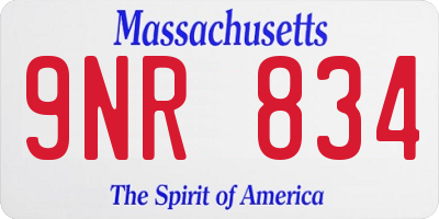 MA license plate 9NR834