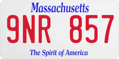 MA license plate 9NR857