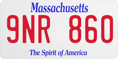 MA license plate 9NR860