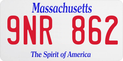 MA license plate 9NR862
