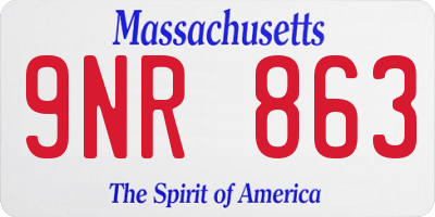 MA license plate 9NR863