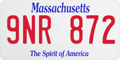 MA license plate 9NR872