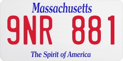 MA license plate 9NR881