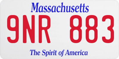 MA license plate 9NR883
