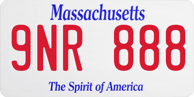 MA license plate 9NR888