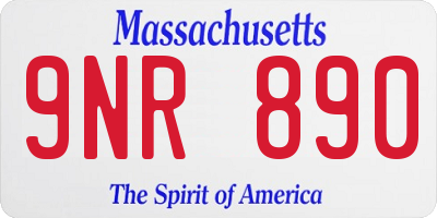 MA license plate 9NR890