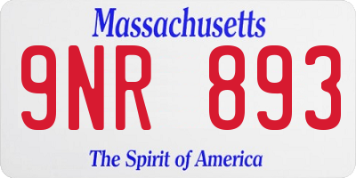 MA license plate 9NR893