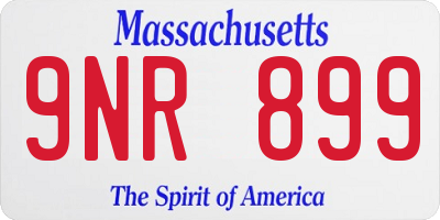 MA license plate 9NR899