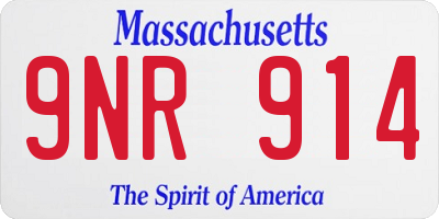 MA license plate 9NR914