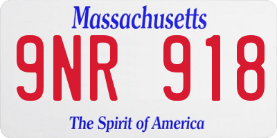 MA license plate 9NR918