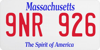 MA license plate 9NR926