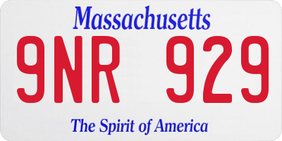 MA license plate 9NR929