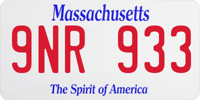MA license plate 9NR933