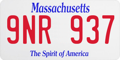 MA license plate 9NR937