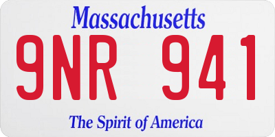 MA license plate 9NR941