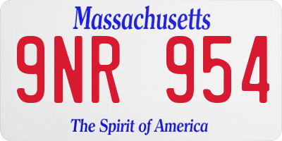 MA license plate 9NR954